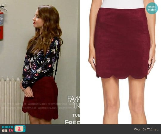 Aqua Faux Suede Skirt worn by Sofia Rodriguez (Aimee Carrero) on Young and Hungry