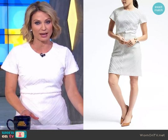 Banana Rrepublic Clip Jacquard Sheath Dress worn by Amy Robach on Good Morning America