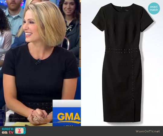 Banana Republic Short-Sleeve Bistretch Stitched Waist Dress worn by Amy Robach on Good Morning America