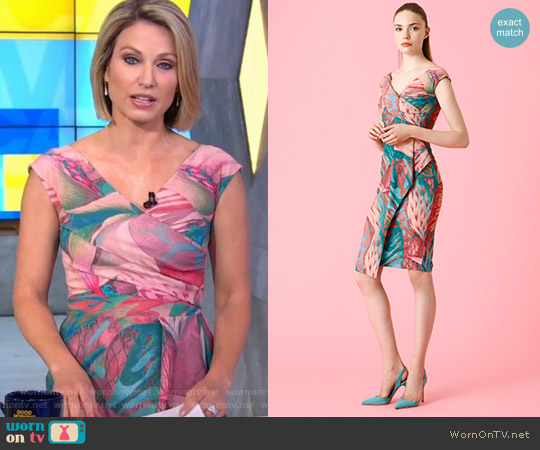 La Petite Robe di Chiara Boni Ashlee Print Dress worn by Amy Robach on Good Morning America