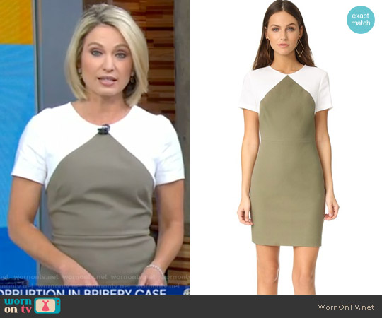 Diane von Furstenberg Short Sleeve Tailored Sheath Dress worn by Amy Robach on Good Morning America