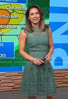 Ginger’s green lace dress on Good Morning America