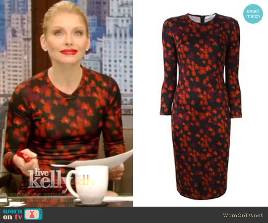 Givenchy Abstract Floral Print Dress worn by Kelly Ripa on Live with Kelly and Mark