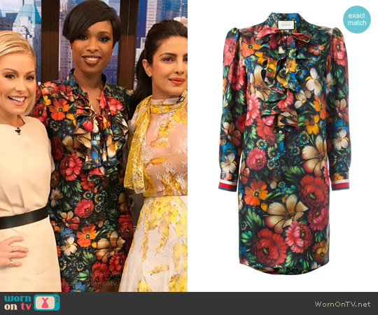 Gucci Floral Print Silk Dress