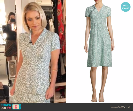 Harley Viera Newton Morgan Forties Printed Silk Dress worn by Kelly Ripa on Live with Kelly and Mark