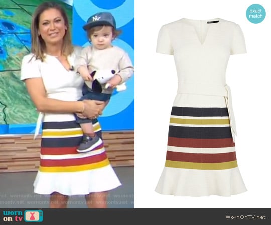 Karen Millen Frilled Hem Dress worn by Ginger Zee on Good Morning America