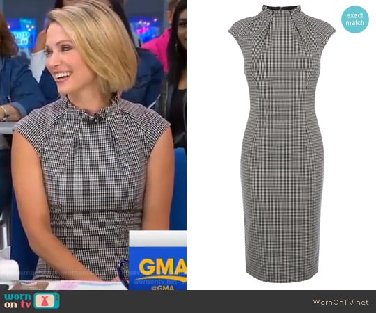 Karen Millen Pleat-Neck Detail Dress worn by Amy Robach on Good Morning America