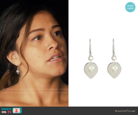 Peggy Li Shield Earrings worn by Jane Villanueva (Gina Rodriguez) on Jane the Virgin