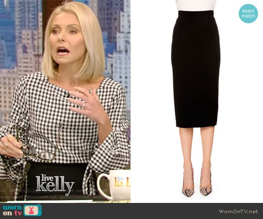 Roland Mouret Arreton Fitted Pencil Skirt worn by Kelly Ripa on Live with Kelly and Mark