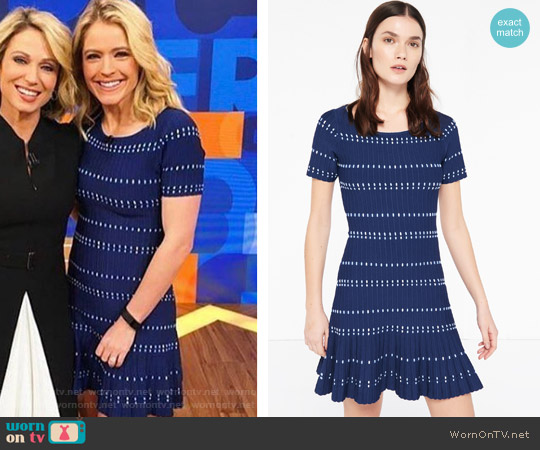 Sandro Elasticated Knit Dress worn by Sara Haines on Good Morning America