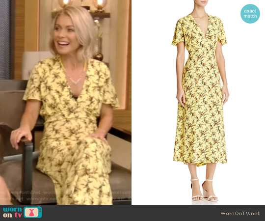 Sandro Enis Printed Midi Dress worn by Kelly Ripa on Live with Kelly and Mark