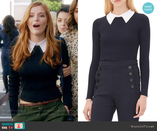 Sandro Sanny Layered Effect Top worn by Paige Townsen (Bella Thorne) on Famous in Love