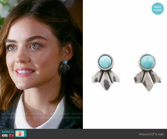The2Bandits Daytripper Studs worn by Aria Montgomery (Lucy Hale) on Pretty Little Liars