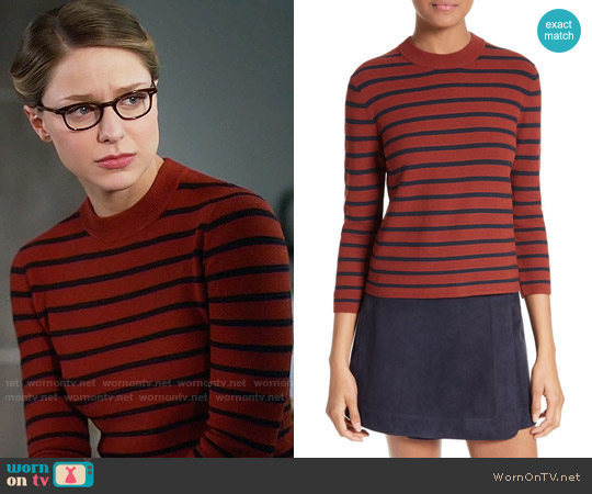 Theory Lemdora Prosecco Sweater in Burnt Paprika worn by Kara Danvers (Melissa Benoist) on Supergirl