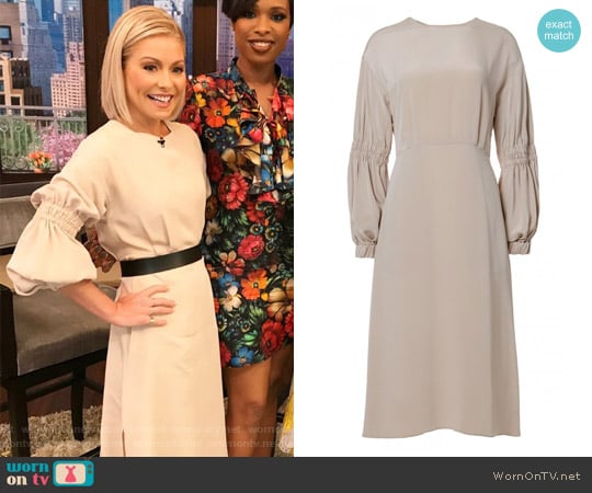 Tibi Silk Balloon Sleeve Dress worn by Kelly Ripa on Live with Kelly and Mark