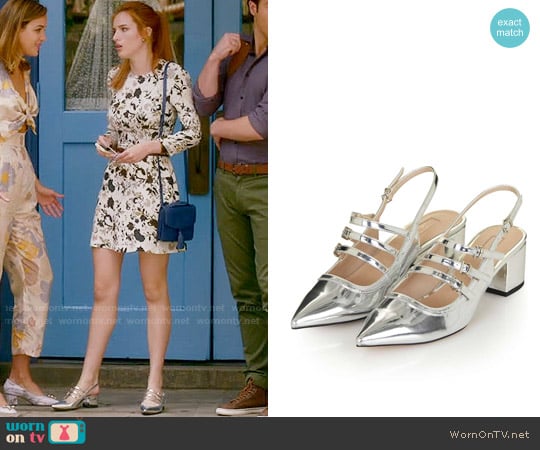 Topshop Java Metallic Sling Back Shoes worn by Paige Townsen (Bella Thorne) on Famous in Love