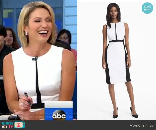 White House Black Market Colorblock Sheath Dress worn by Amy Robach on Good Morning America