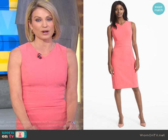 White House Black Market Seamed Sheath Dress worn by Amy Robach on Good Morning America
