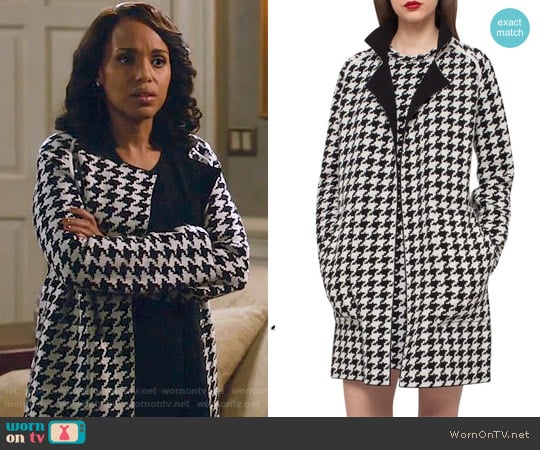 Akris Reversible Houndstooth Double Face Cashmere Coat worn by Olivia Pope (Kerry Washington) on Scandal