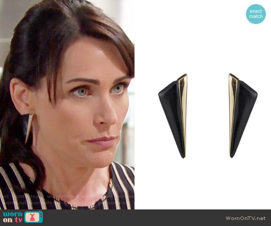 Alexis Bittar Angled Pyramid Post Earrings worn by Quinn Fuller (Rena Sofer) on The Bold and the Beautiful