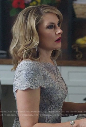 Alice’s grey embroidered dress on Riverdale