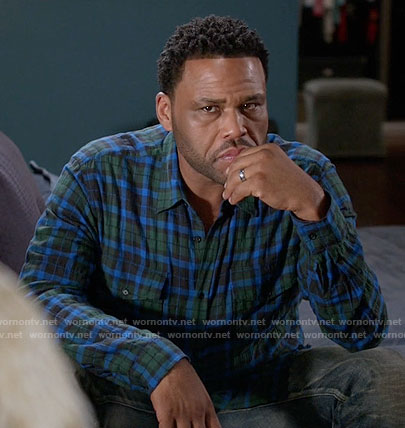 Andre’s blue and green plaid shirt on Black-ish