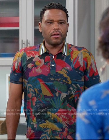 Andre’s tropical print polo shirt on Black-ish