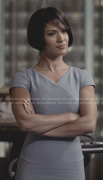 Anika’s blue v-neck dress on Empire