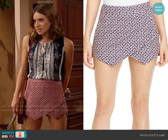 Aqua Pinwheel Skort worn by Coco Spectra (Courtney Grosbeck) on The Bold and the Beautiful