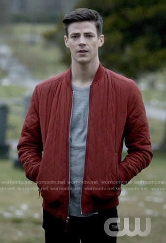 Barry’s red quilted bomber jacket on The Flash