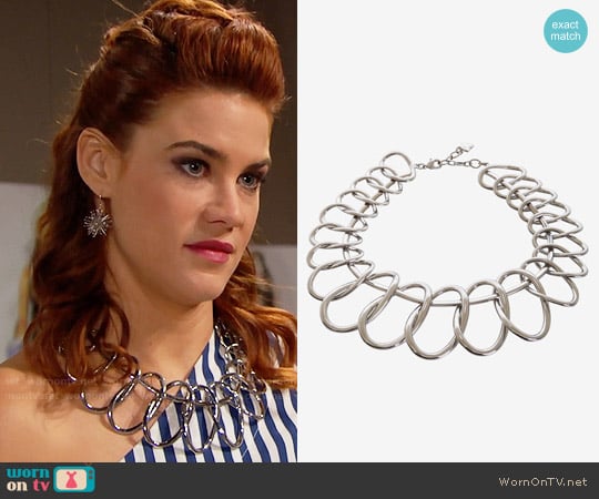 Bcbgmaxazria Linked Oval Necklace worn by Sally Spectra (Courtney Hope) on The Bold and the Beautiful