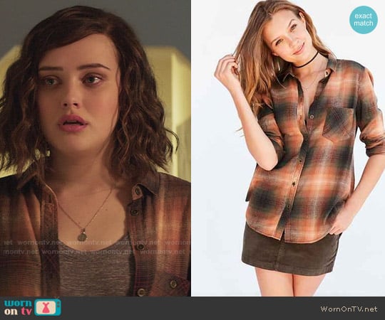 BDG Polly Flannel Button-Down Shirt worn by Hannah Baker (Katherine Langford) on 13 Reasons Why