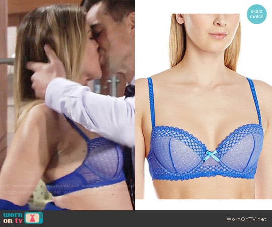 Betsey Johnson Budding Lace Balconette Bra in Starry Night worn by Phyllis Newman (Gina Tognoni) on The Young and the Restless