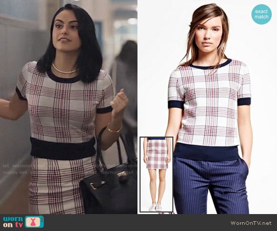 Brooks Brothers Merino Wool Plaid Sweater worn by Veronica Lodge (Camila Mendes) on Riverdale