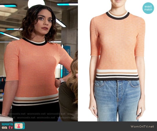 Carven Stripe Trim Sweater worn by Emily Locke (Vanessa Hudgens) on Powerless