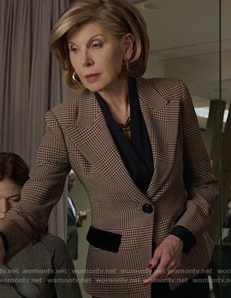 Diane’s plaid blazer on The Good Fight