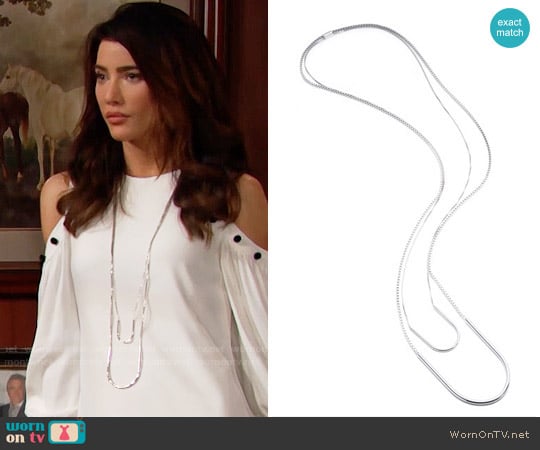 Eddie Borgo Allure Multistrand Layer Necklace worn by Steffy Forrester (Jacqueline MacInnes Wood) on The Bold and the Beautiful