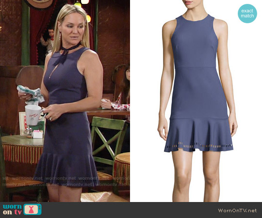 Elizabeth and James Hadley Dress in Indigo worn by Sharon Newman (Sharon Case) on The Young and the Restless