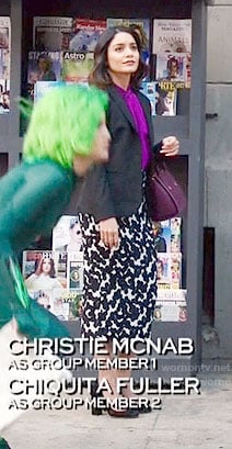 Emily’s spotted print pencil skirt on Powerless