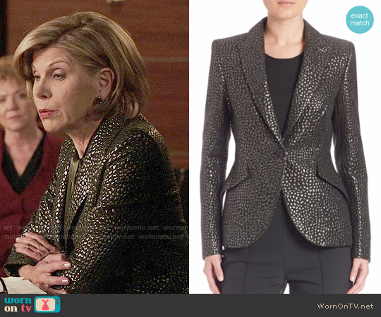 Escada Full Sleeve Fitted Blazer worn by Diane Lockhart (Christine Baranski) on The Good Fight