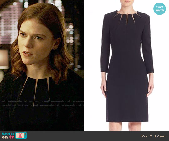 Escada Illusion Slit Wool Dress worn by Maia Rindell (Rose Leslie) on The Good Fight