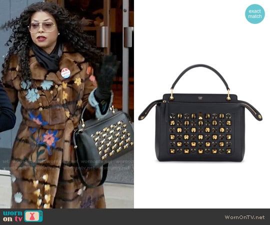 Fendi DOTCOM Studs Calfskin Leather Satchel worn by Cookie Lyon (Taraji P. Henson) on Empire