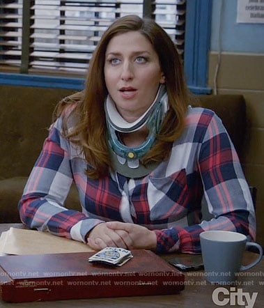 Gina’s red and blue plaid shirt on Brooklyn Nine-Nine