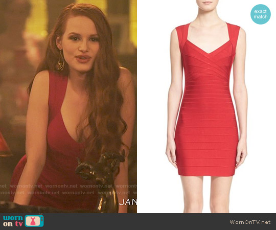 Herve Leger Open Back Bandage Dress worn by Cheryl Blossom (Madelaine Petsch) on Riverdale