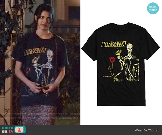 Hot Topic Nirvana Insecticide T-shirt worn by Jill Garvey (Margaret Qualley) on The Leftovers