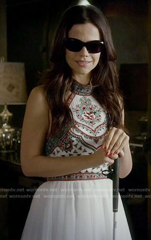Jenna’s white embroidered dress on Pretty Little Liars