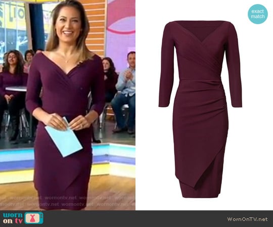 La Petite Robe di Chiara Boni Merlot Calantine Sheath Dress worn by Ginger Zee on Good Morning America