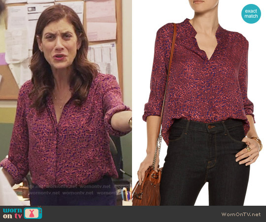 LAgence Bianca Blouse worn by Olivia Baker (Kate Walsh) on 13 Reasons Why