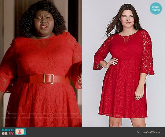 Lace Fit & Flare Dress with Flounce Sleeves Lane Bryant worn by Becky (Gabourey Sidibe) on Empire