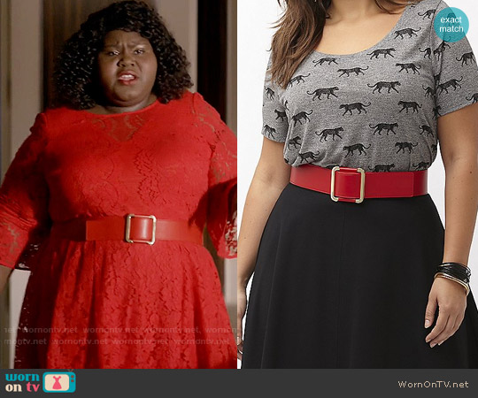 Lane Bryant Metal front stretch belt worn by Becky (Gabourey Sidibe) on Empire